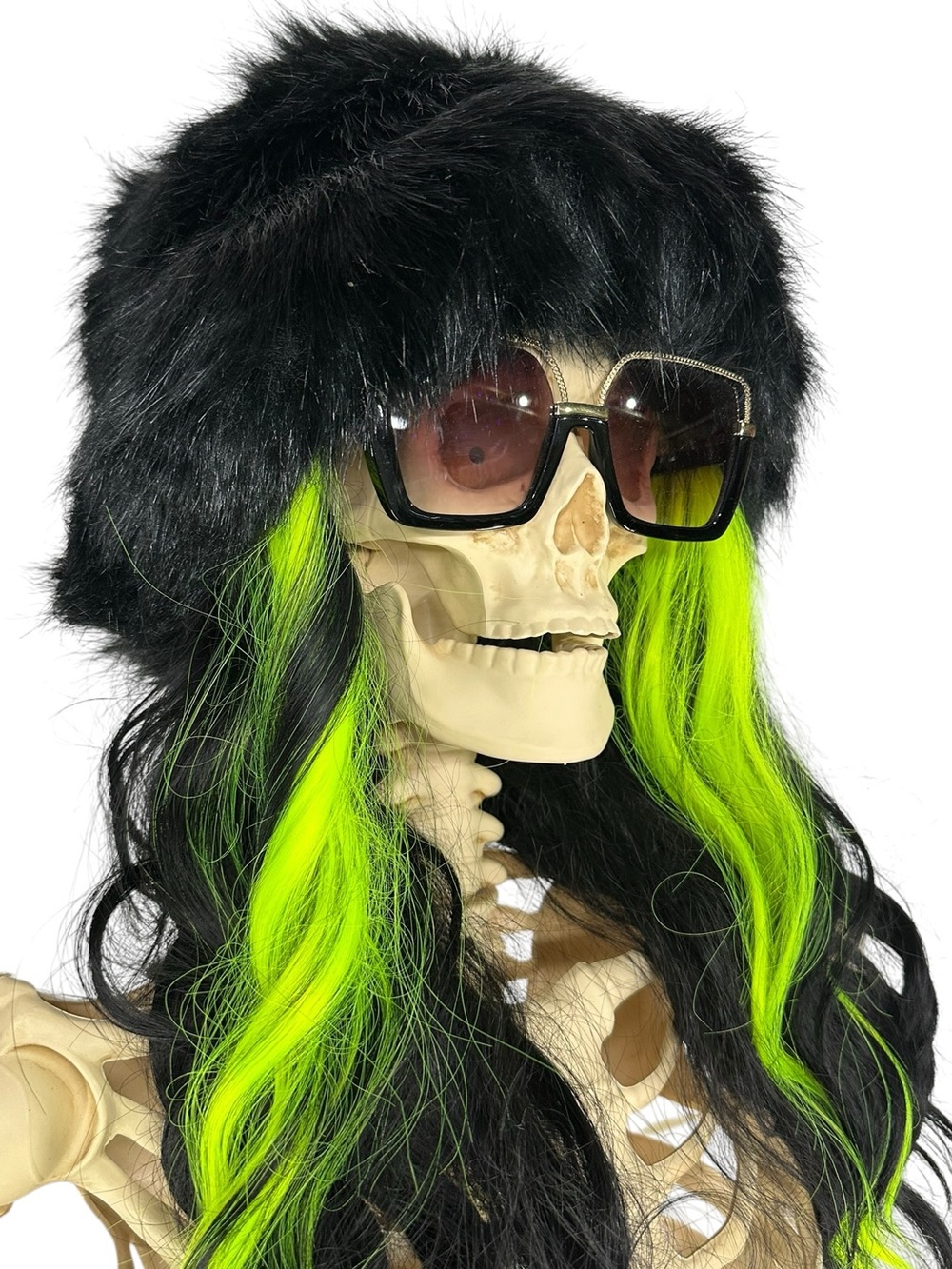 Black Faux Fur Bucket Hat / Goth Whimsigoth Emo Festival Winter